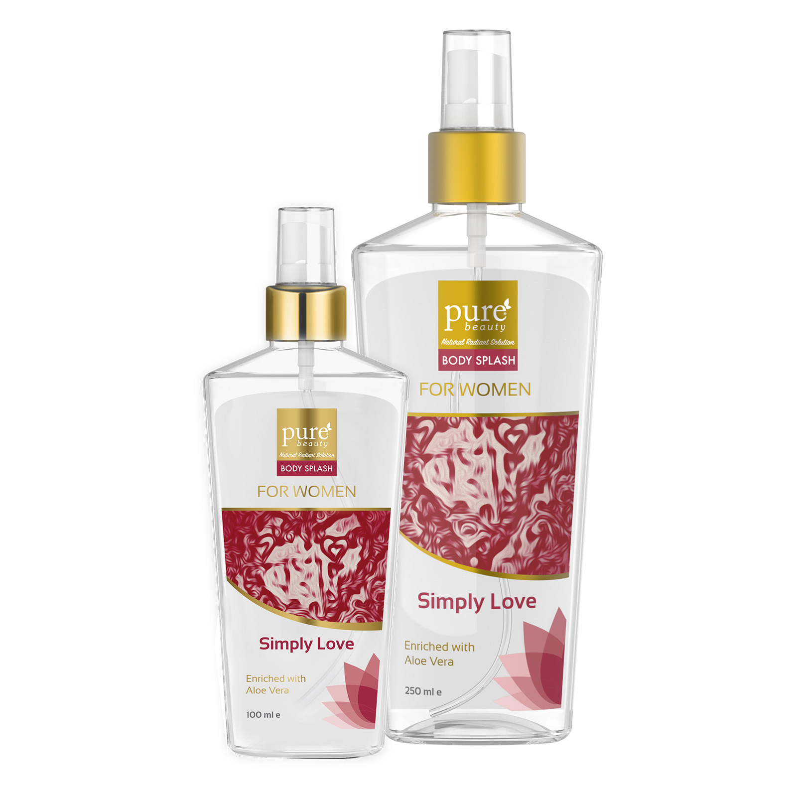 Pure beauty®  Body Splash Simply love  250 ml & 100 ml - For Women